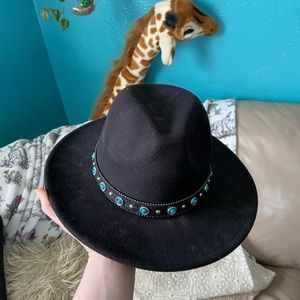 Witchy Boho Black Felt Hat